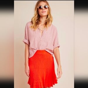 Anthropologie Maeve Orange A-Line Skirt
